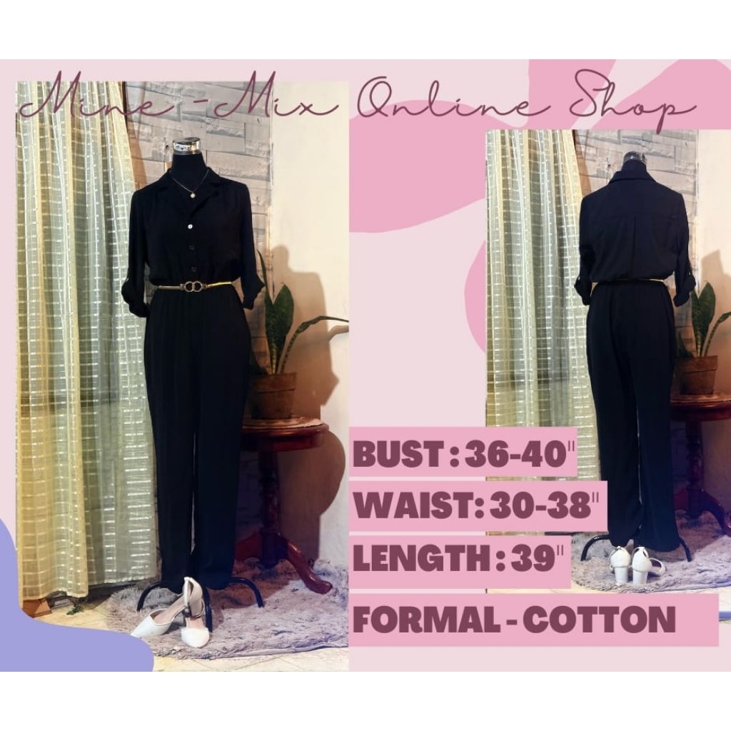 349- premium Jumpsuit black cotton