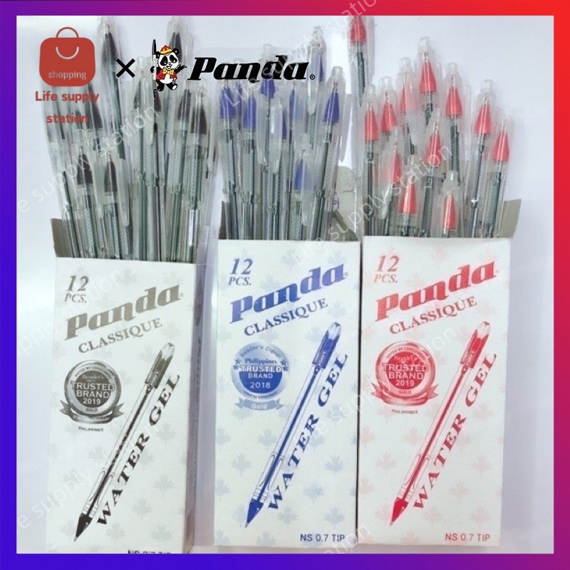 12pcs Panda Classique Stylish Ballpen - Durable and Reliable, Great for Note-Taking!