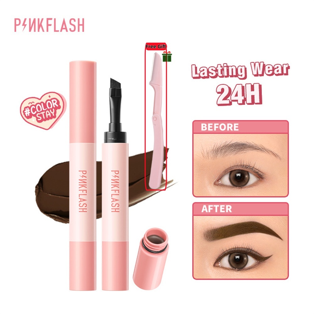 Eyebrow Pen, 24H Long-Lasting, 3 Shades, With Free Eyebrow Razor, Waterproof Smudge-Proof