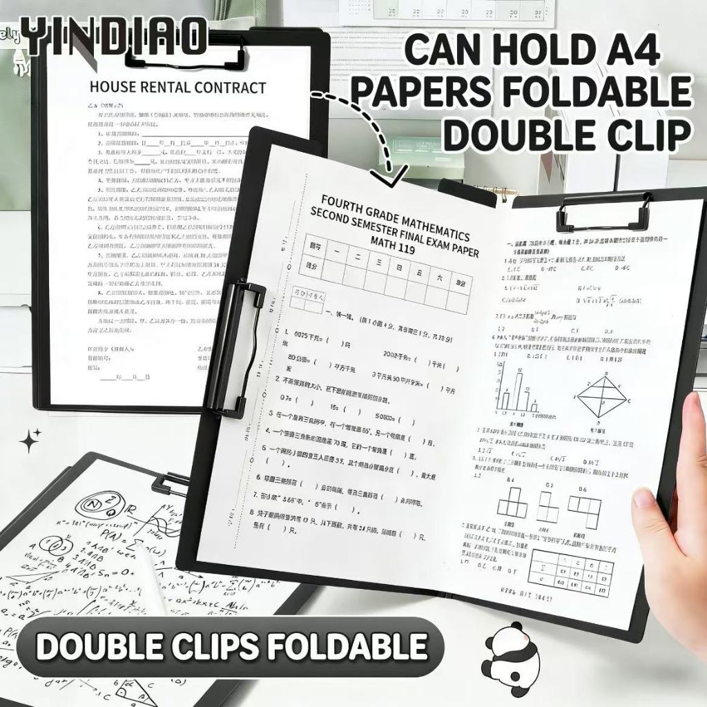 YINDIAO Folder Clipboard A4 Cover Folder Organizer Legal Size Office Supplies School Supplies