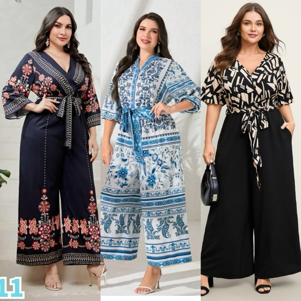 3165/1911/1912 ASY Fashion PLUS SIZE JUMPSUIT jumpsuit plus size (Fit to XL)