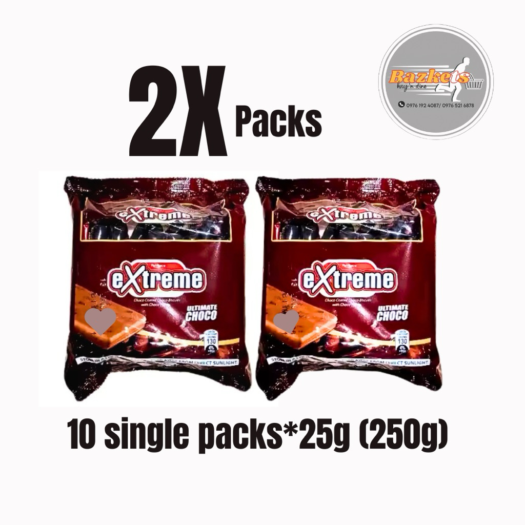 EXTREME REBISCO CHOCO COATED BISCUITS WITH CHOCO FILLING / 25g per single packs / 2X by Bazkets