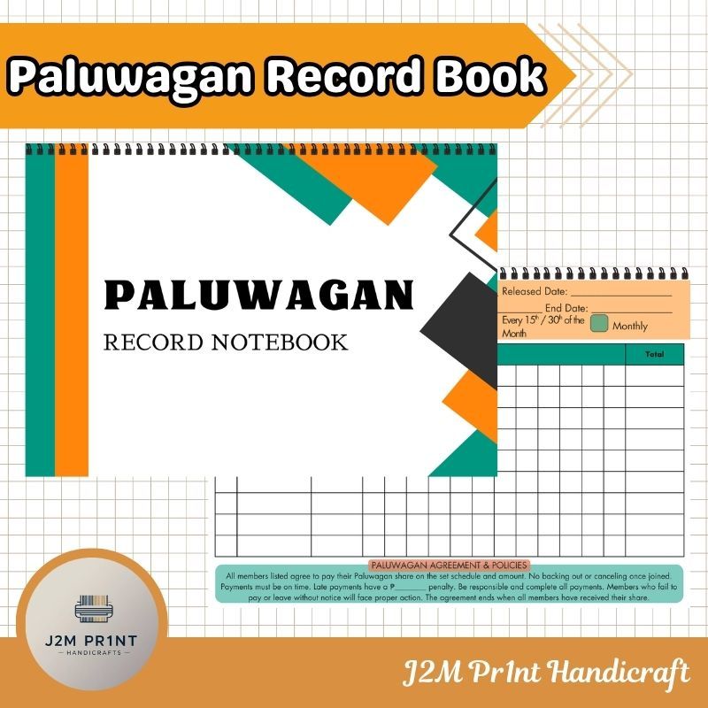 PALUWAGAN RECORD BOOK WITH AGREEMENT & POLICIES / PALUWAGAN TRACKER NOTEBOOK A5 SIZE