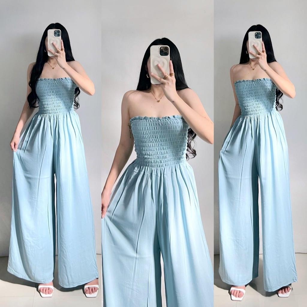 NEW fashion Zebby Casual Plain Smocking Jumpsuit Womenswear
