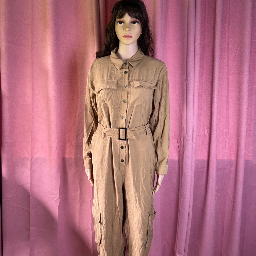 Caramel Belted Jumpsuit by Lee Cooper | Brandnew