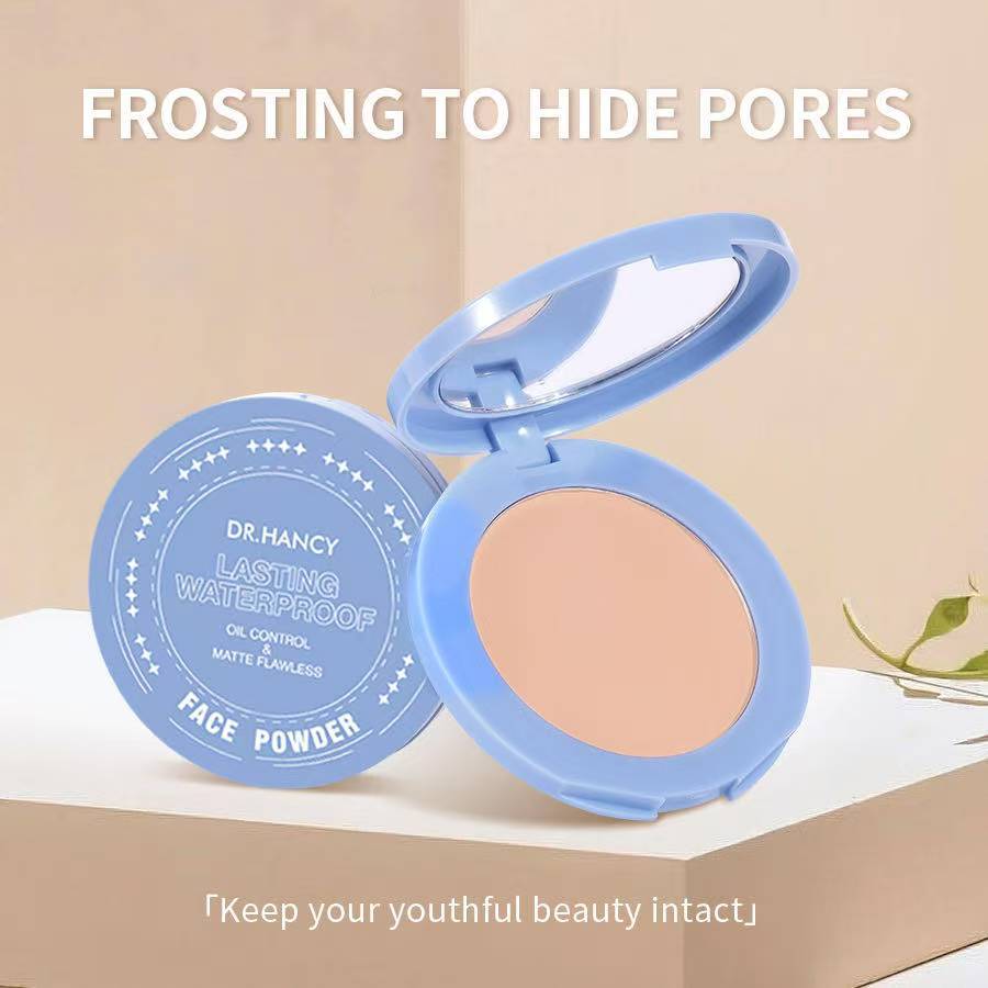 Oil Control Matte Face Powder With Mirror Long Lasting Waterproof Matte Flawless Powder