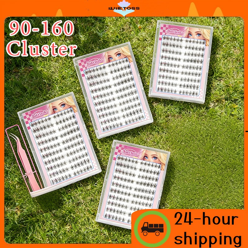 90-160 Cluster Eyelashes No Need Glue Self-Adhesive Cluster Lashes Glue Free Extension Set New