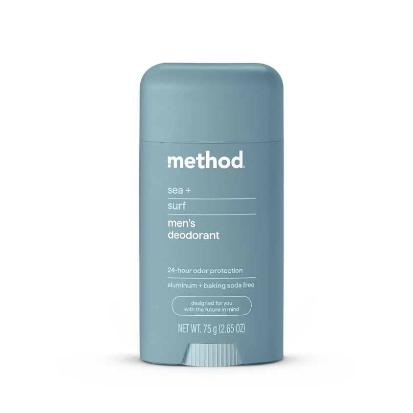 Method Men's Deodorant 24HR Odor Protection, Aluminum + Baking Soda Free 75g (2.65 oz)