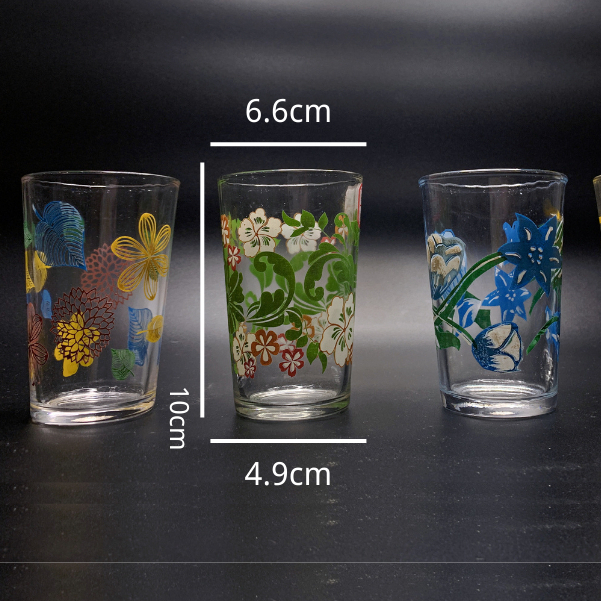 BAKED FLOWER GLASS WINE GLASS PRINTED GLASS