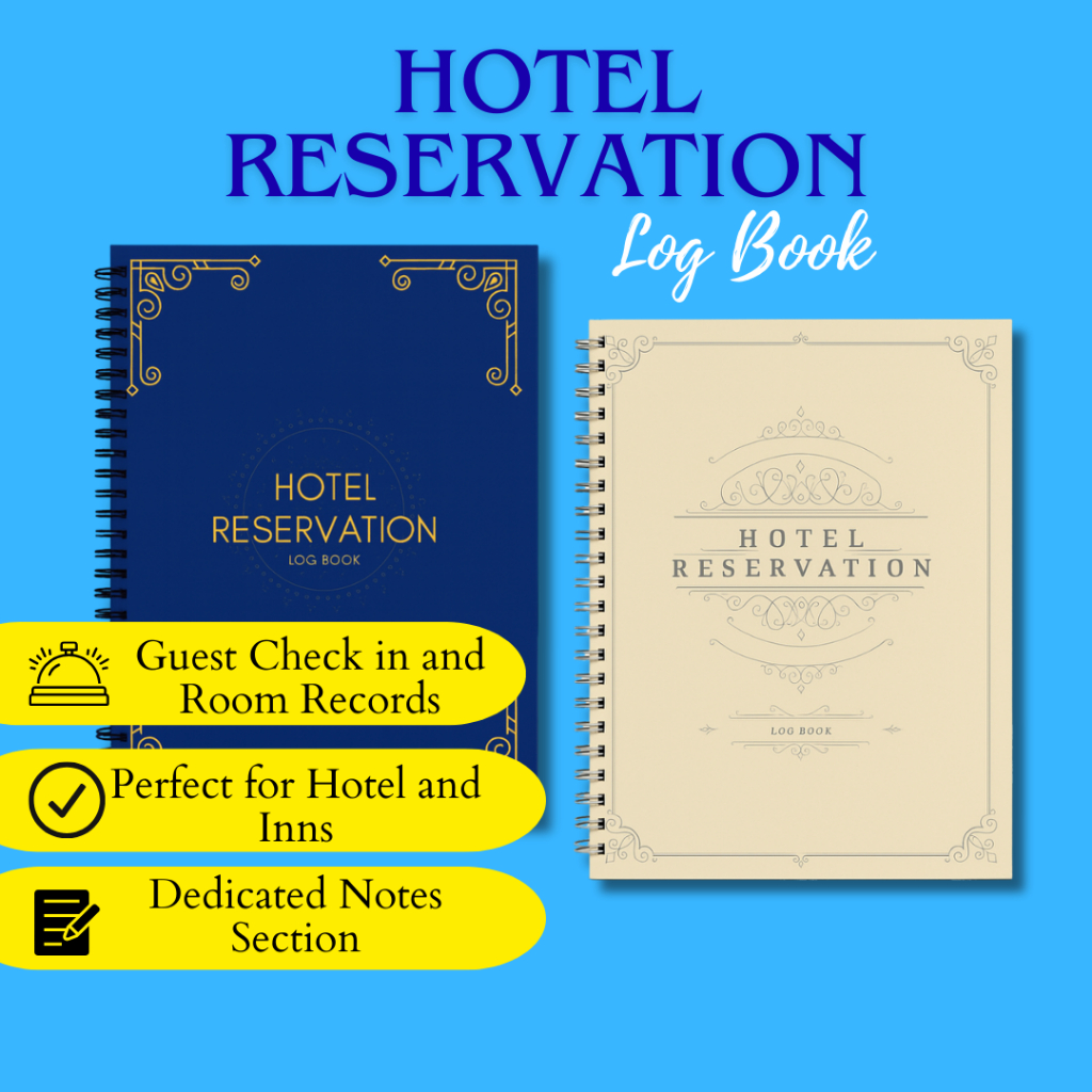 Hotel Reservation Log Book – Guest Check-In, Room Booking Records & Stay Management Notebook A5 Notebook