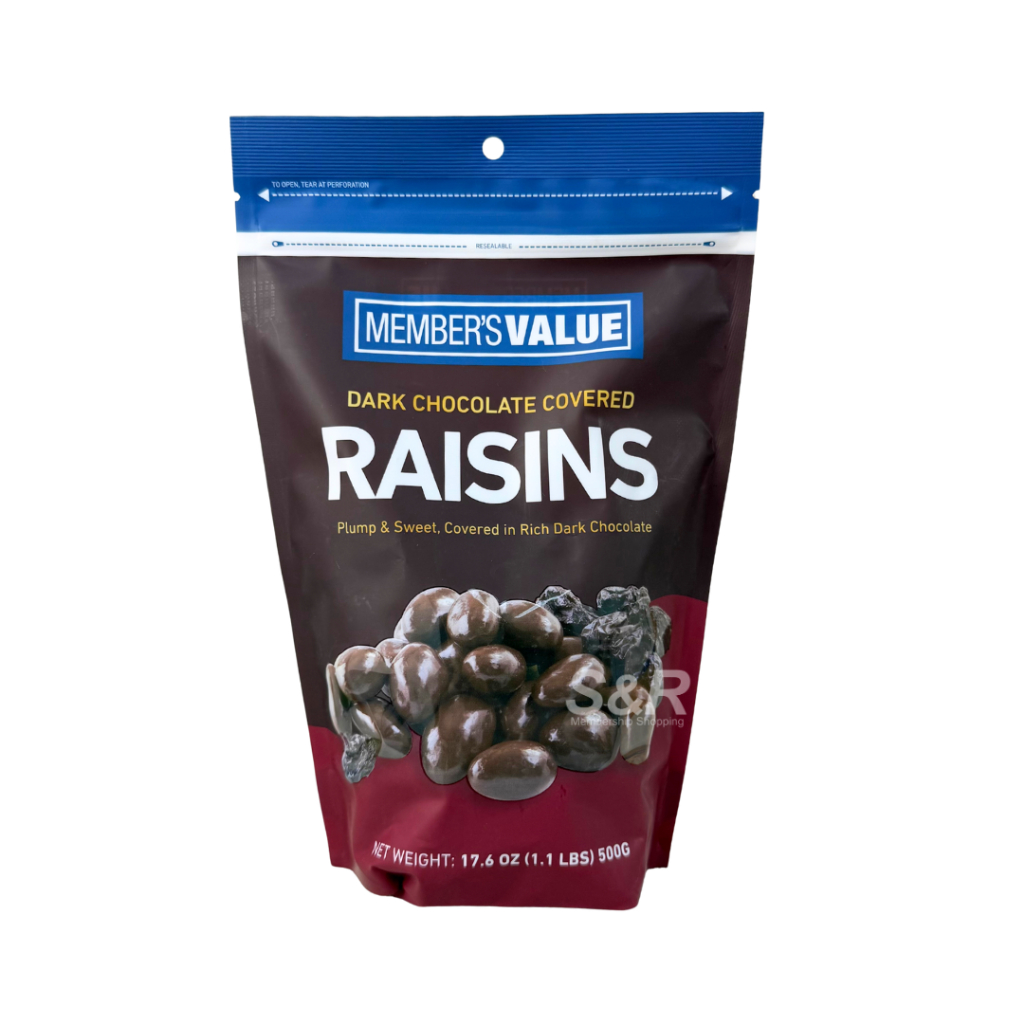 Member's Value Dark Chocolate Covered Raisins 500g