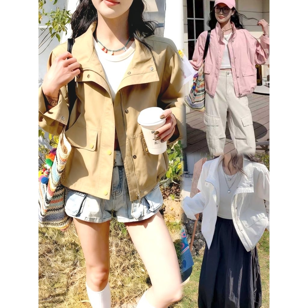 baao Cropped Stand-Collar : Light & Fresh Outerwear Jacket