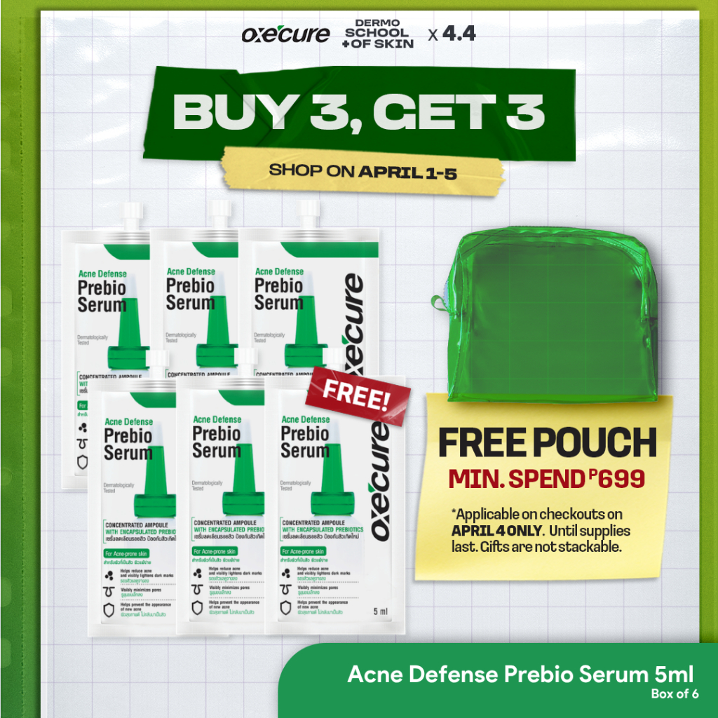 [BUY 3, GET 3 ON APRIL 1-5] OXECURE Acne Defense Prebio Serum 5ml Bundle of 6
