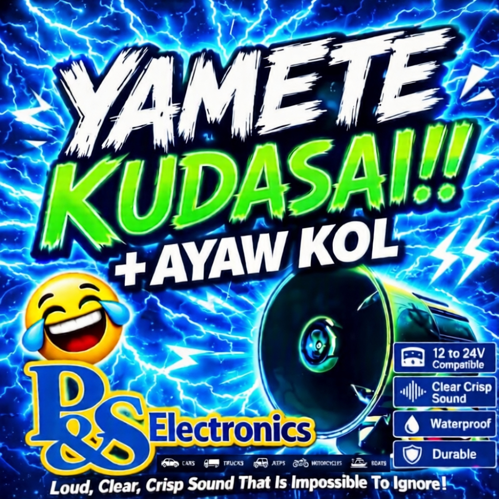 Horn Backhorn 2Wires YAMETE KUDASAI + AYAW KOL Clear Crisp Loud Sound Submersible 12 to 24V.