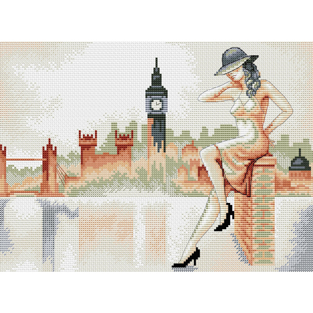 14ct Paris in Fog by Sweet Craft PH | Counted Cross Stitch Kit Pattern DIY Embroidery Set
