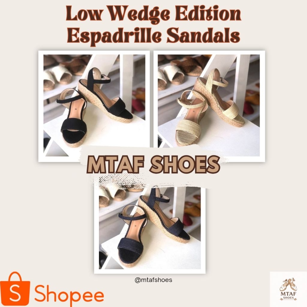 MTAF SHOES - Comfortable Low Wedge Edition Espadrille Sandals (IVY)