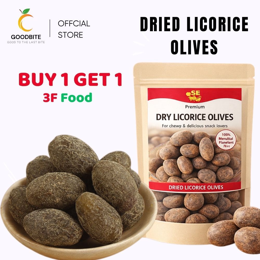 DRIED LICORICE OLIVES 3F FOOD- No Added Sugar, Non-Fried, Fat-Free, Healthy Snack Dried Fruit