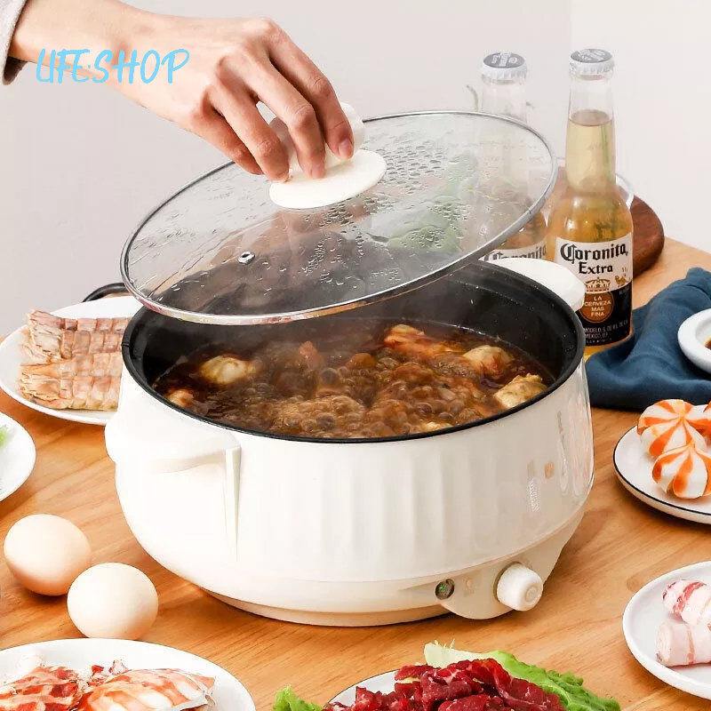 3.2 L Multi function Mini Electric Cooker Skillet for Cooking Rice Non-Stick Pot With Steamer