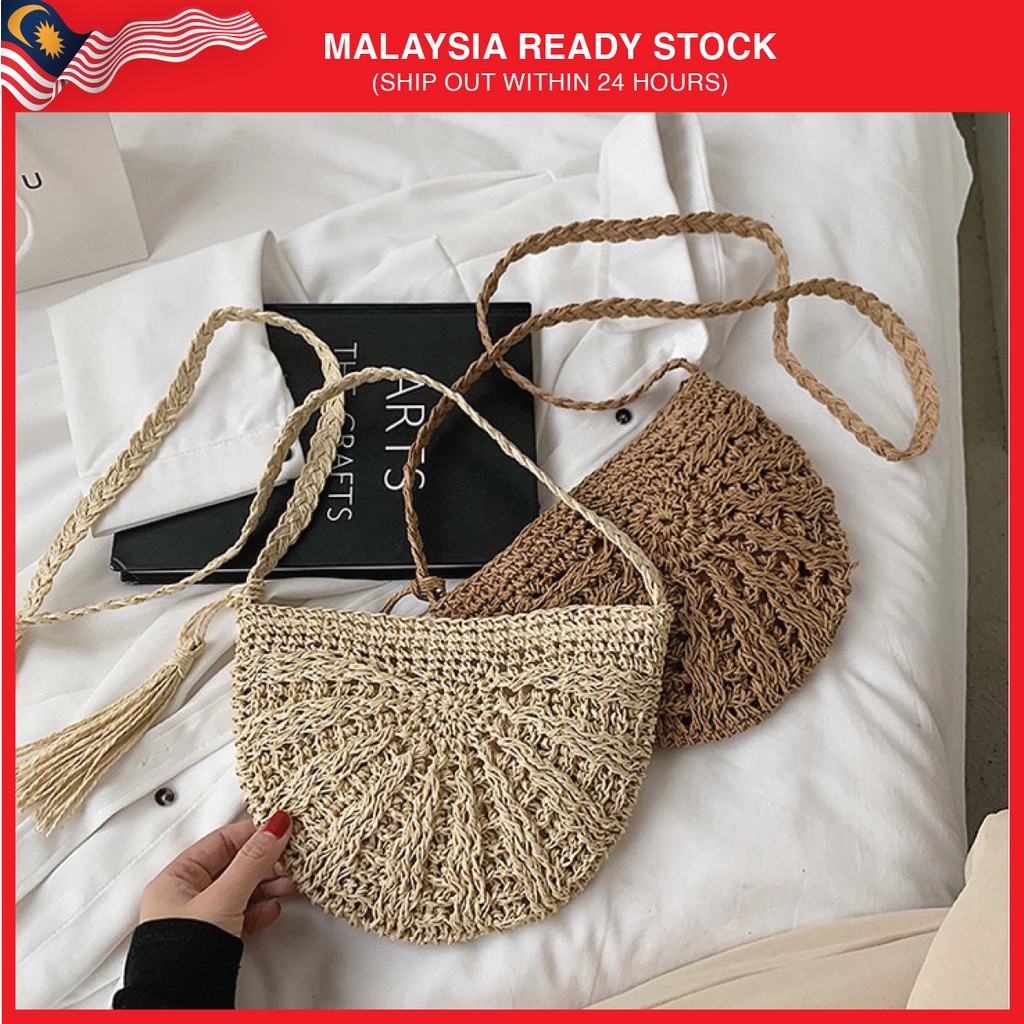 Straw Crossbody Sling Bag For Women Straw Fanny Packs Straw Chest Belt Bum Bag Sling Purse Shoulder Bags, White, One Size