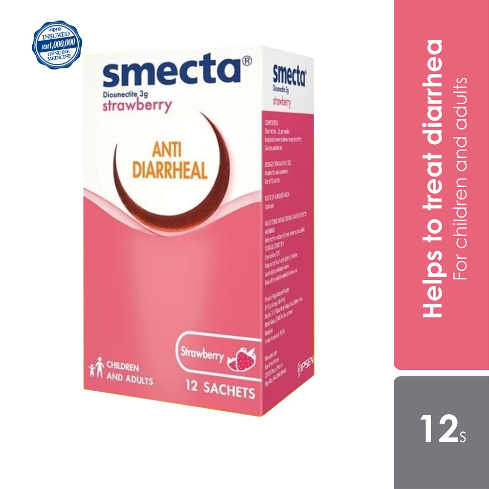 Smecta Strawberry 3g x 12s (for Diarrhea) Shopee Malaysia