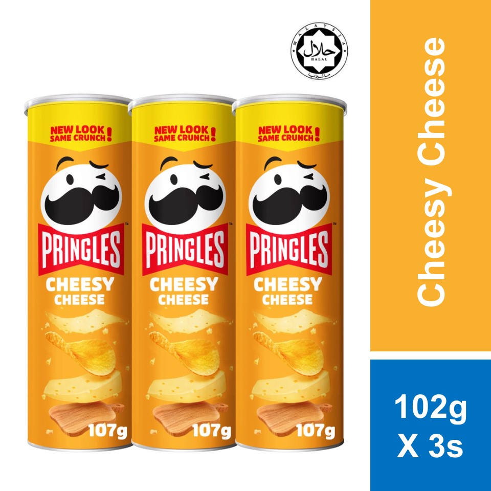 Pringles Potato Crisps - Cheesy Cheese (102g x 3) | Shopee Malaysia