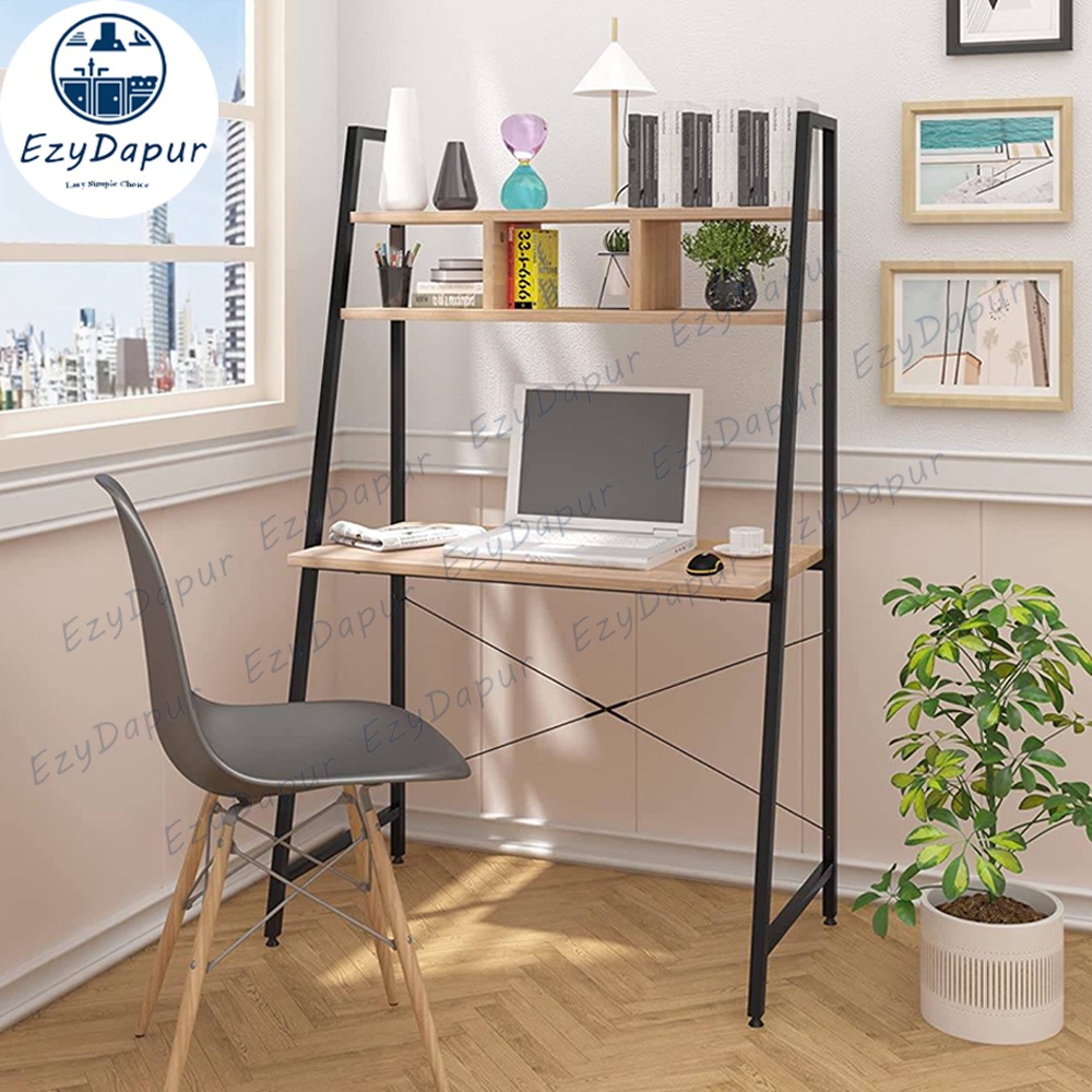 EZYD Modern Writing Study Desk Computer Table Simple  Book Shelf Multipurpose with Compartments School Office Hostel