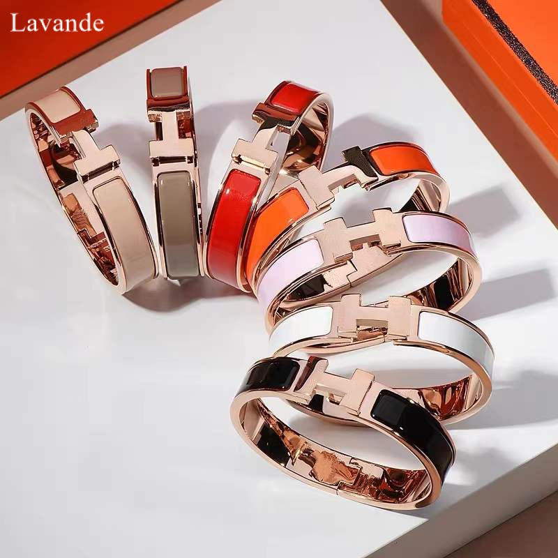 LAVANDE 18K Bracelet Titanium Steel Letter H Girls Fashion Trend Couple New Style Stainless Jewelry Boys Gold FEOA