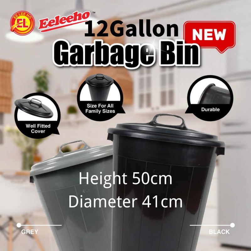 12 Gallon Dustbin with Cover| Water Pail with Cover| Tong Air| Baldi