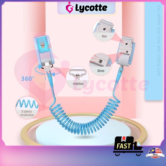 LYCOTTEᵐʸ 2m 1.5m Kids AntiLost Anti Lost Band Reflective Wrist Harness Strap baby safety kids wristband safety lock