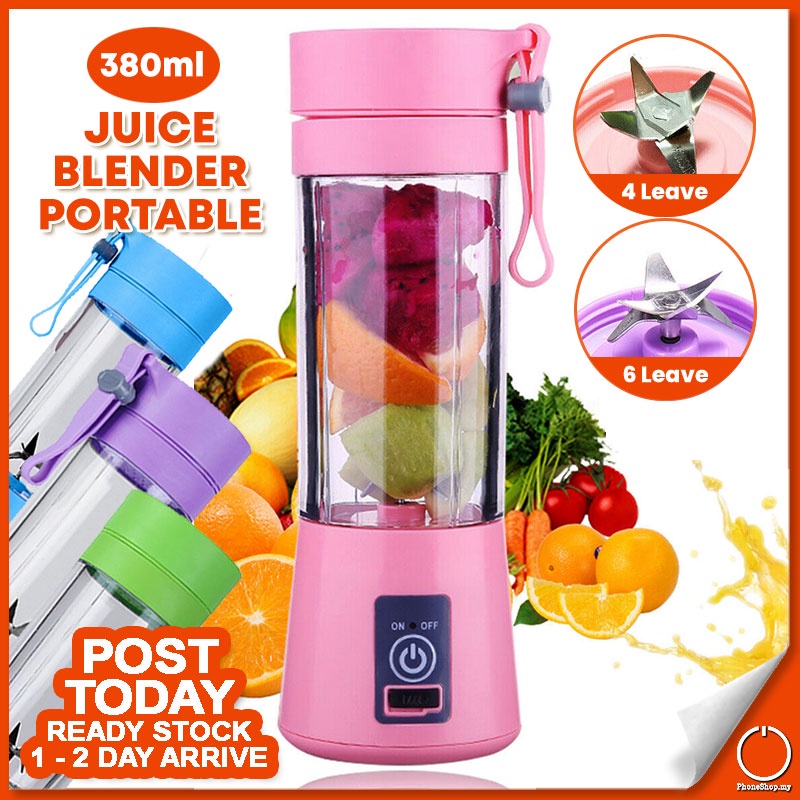 𝗣𝗢𝗥𝗧𝗔𝗕𝗟𝗘 Blender Single Serve Personal Size Blender USB Rechargeable Juicer Cup Fruit Mixing Machine Baby Travel 380ml