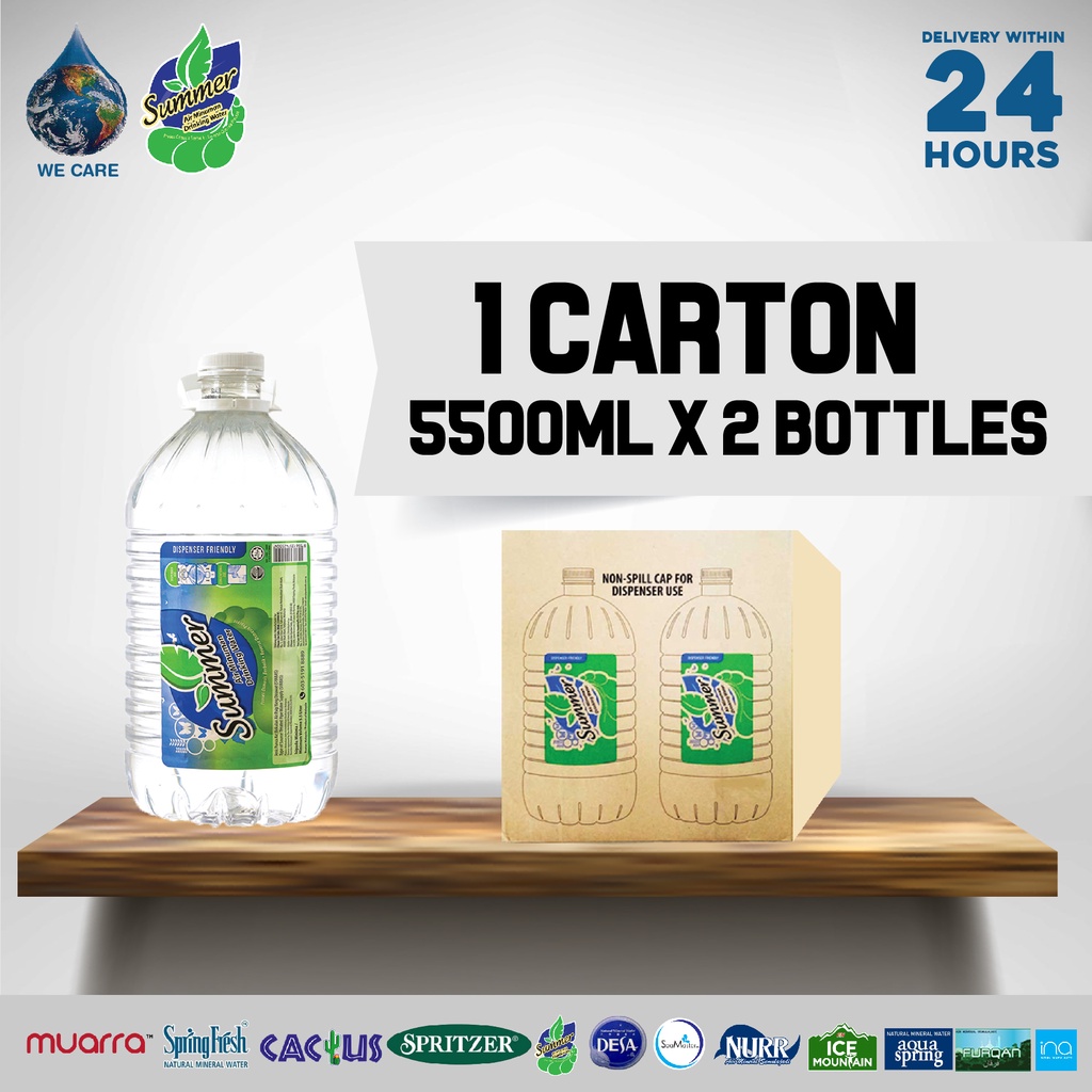 SUMMER Drinking Water (5500ml x 2 Bottles x 1 Carton)