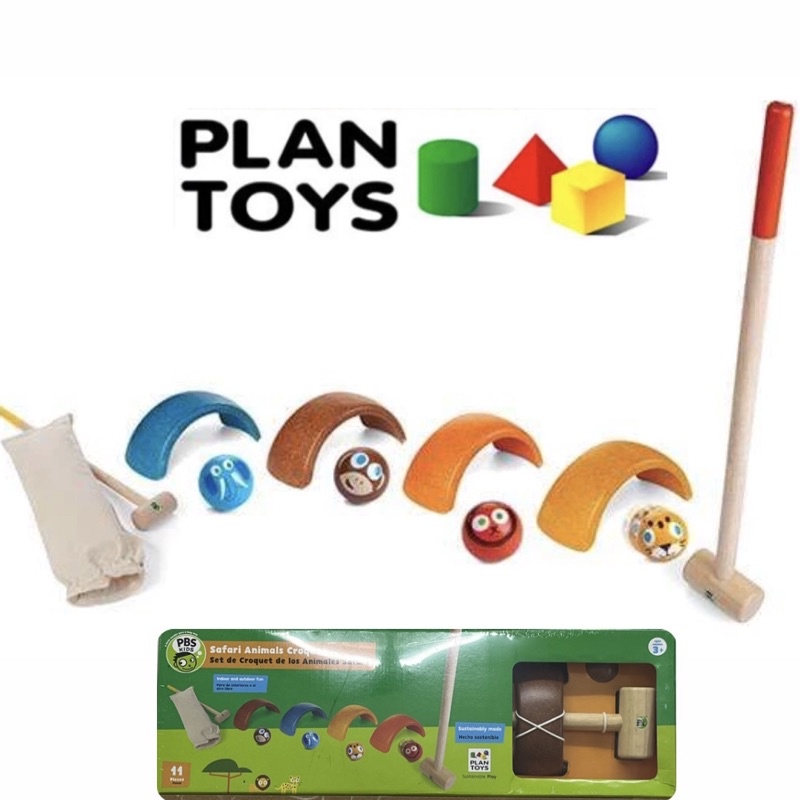 Plantoys Baby Safari Animals Croquet Mini golf Hockey Lawnball Shopee Malaysia