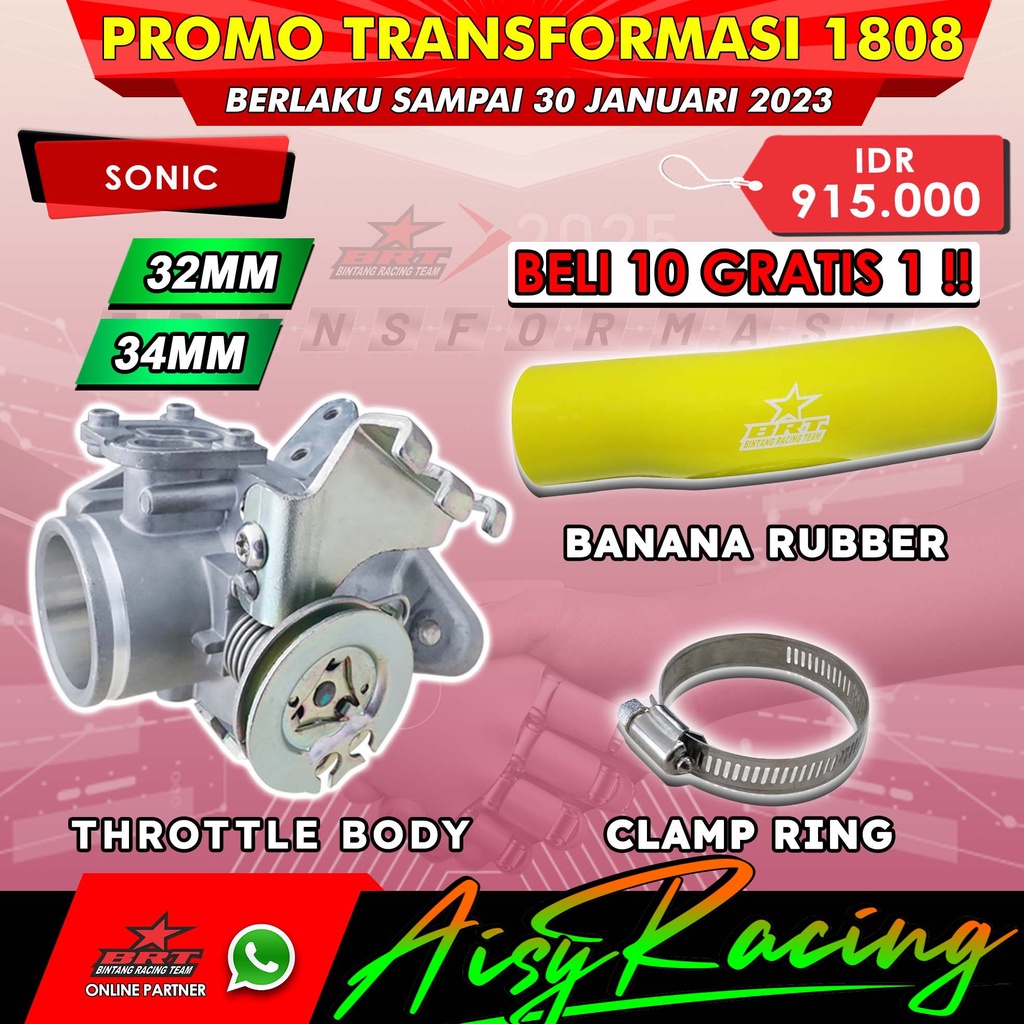 Throttle Body Velocity BRT TB Sonic GTR CBR 150 LED CB 150 R LED 32mm