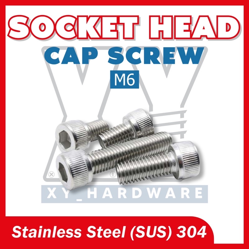 Sus304 M6 Hex Socket Cap Head Screw 304 Stainless Steel Allen Key Screw