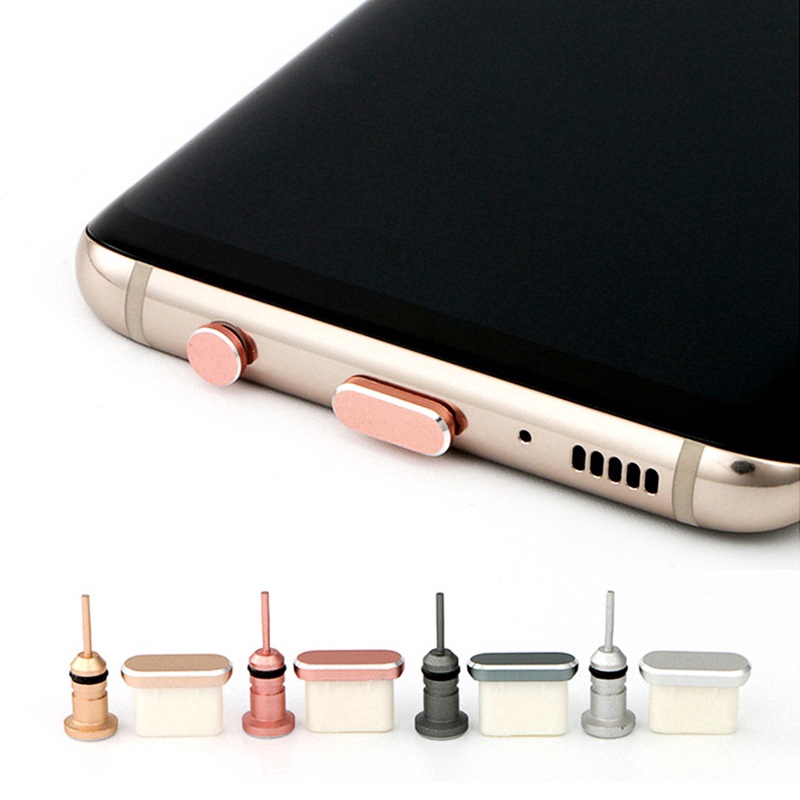 Portable Alloy Phone Anti Dust Charging Port Accessory Set/USB Type-C And 3.5mm Headphone Plug With Storage Box/Accessory