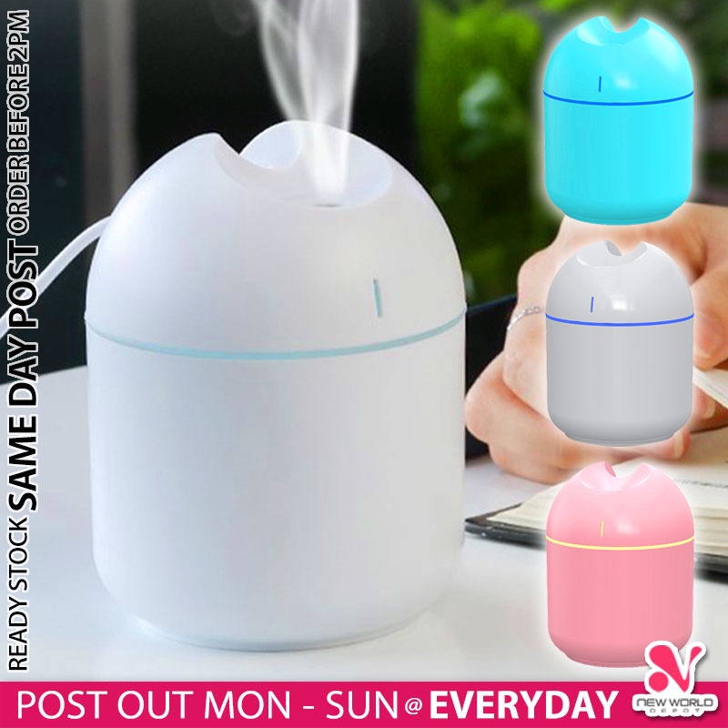 《 𝗦𝗜𝗟𝗘𝗡𝗧 》3 In 1 Volcanic Air Humidifier 250ML Mist Humidification Skin Moisturizer LED Purifier Penulen Udara 加湿器