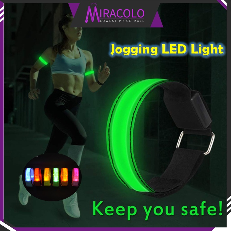 MIRA Running Light Armband With LED Night Jogging Cycling Safety Warning Reflector Light Battery Version 夜跑荧光臂环LED跑步灯