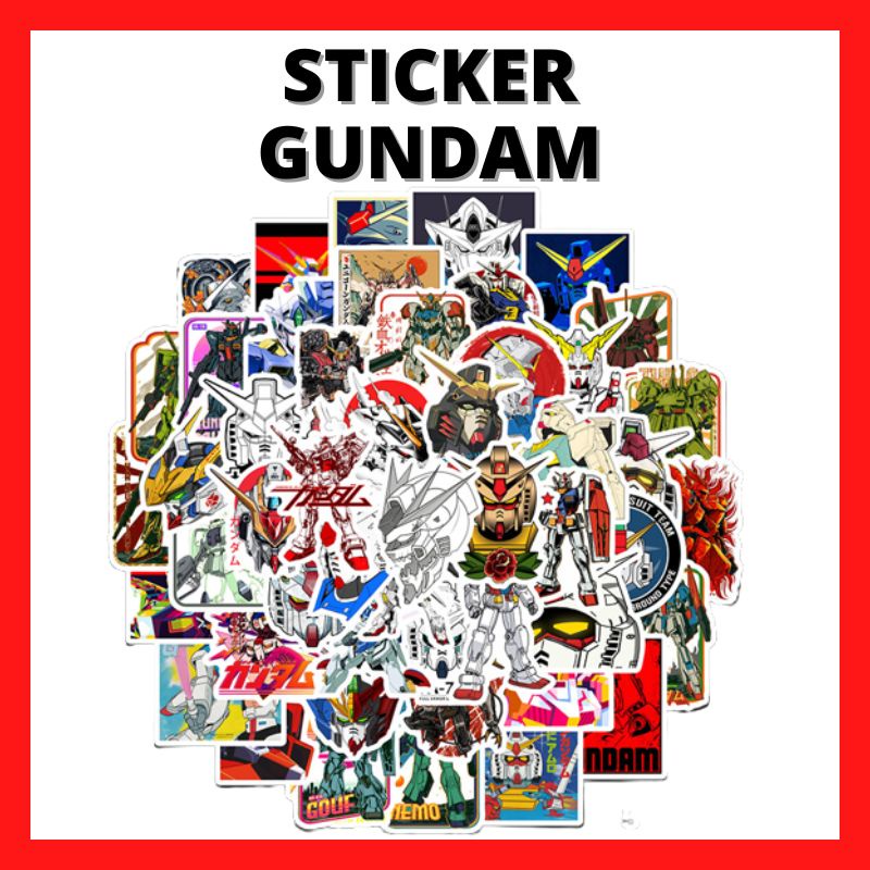 Sticker Gundam 50 Keping Stickers Anime Mobile Suit Gundam Pelekat