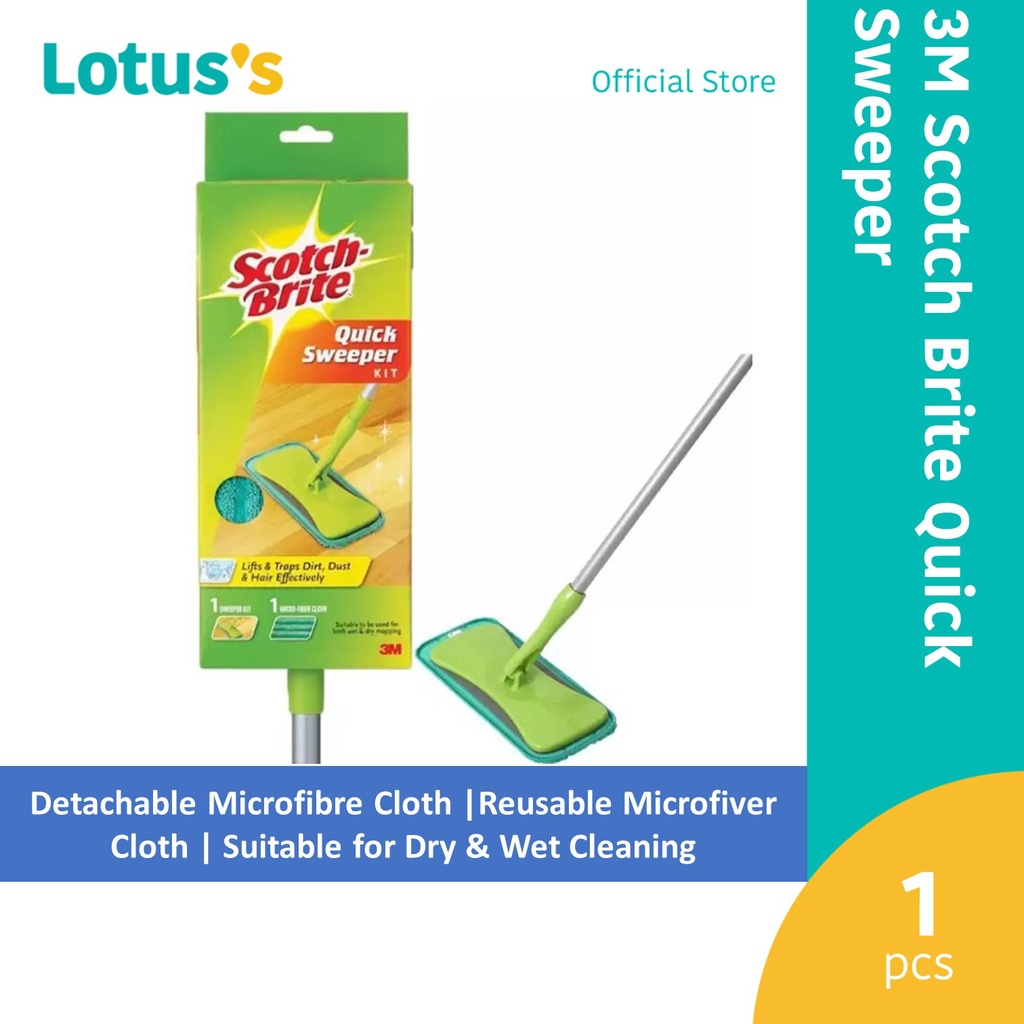 3M Scotch Brite Quick Sweeper Reusable Microfiber Cleaning Dust