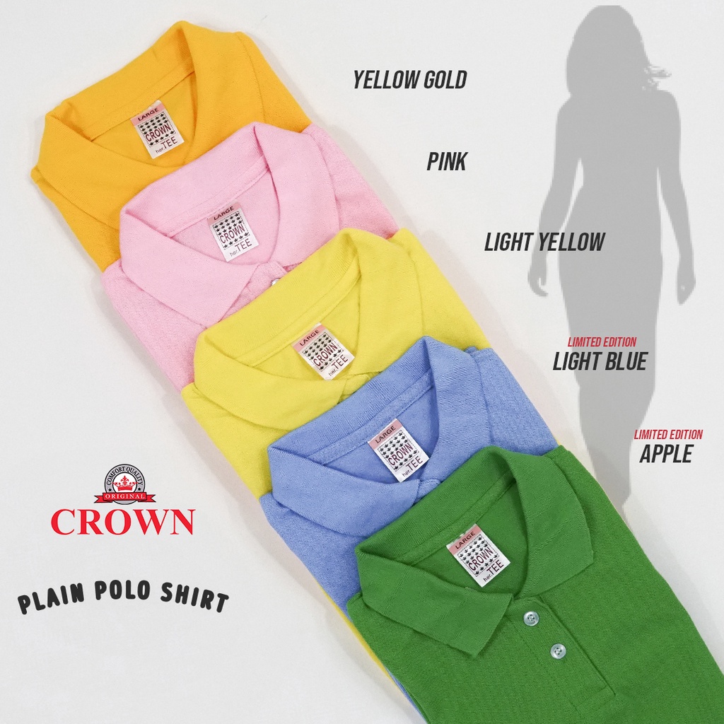 Crown Tshirt | Ladies Polo Shirt | Pastel | Light Pink l Yellow Gold l Light Blue |MNL Tee