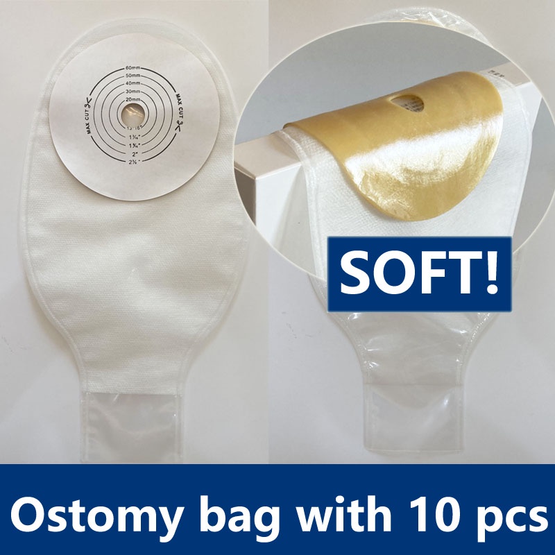 Colostomy Bags,One-piece system Ostomy Pouch with Clip Closure, for ...