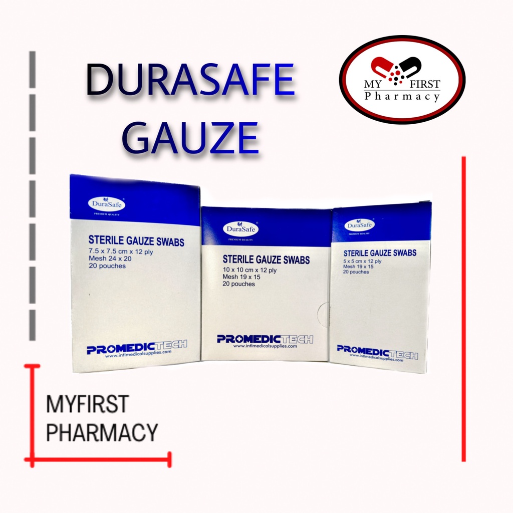 Durasafe Sterile Gauze Swabs (10cm/7.5cm/5cm) 20 Pouches Per Box ...