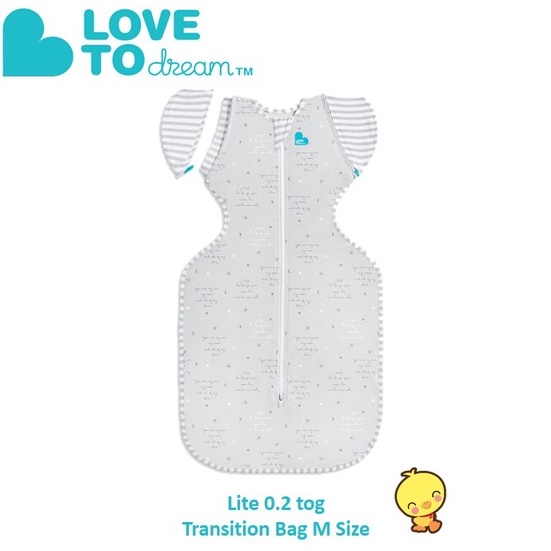 Love To Dream Swaddlep Up Transition Bag 0.2tog/1.0tog - M/L - Grey/ Space