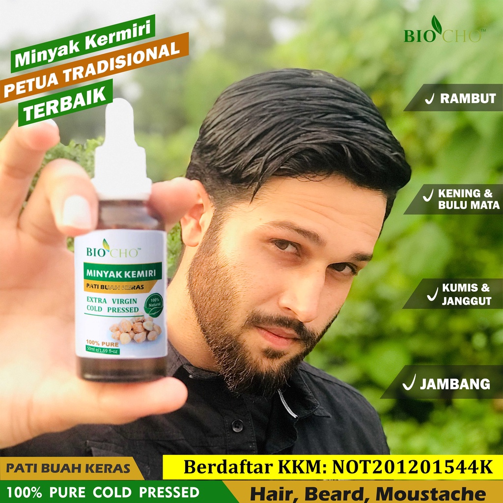 100% MINYAK BUAH KERAS, Minyak Lebatkan Rambut, Hair oil, serum rambut gugur, minyak rambut lelaki, minyak kemiri