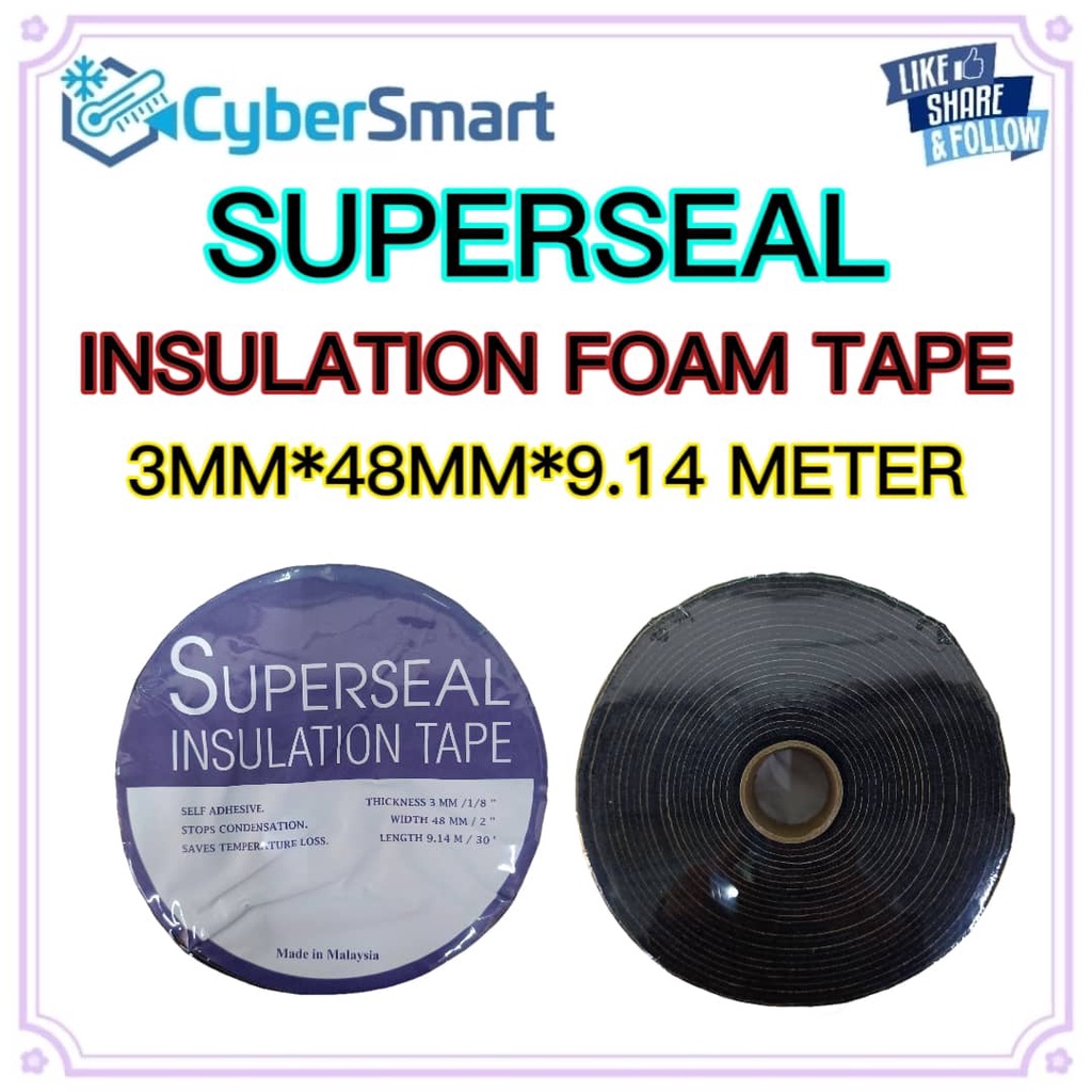 [Ready Stock]SUPERSEAL INSULATION FOAM TAPE (SIZE 3mm x 48mm x 9.14m ...