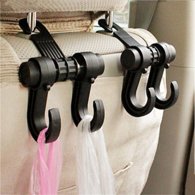 Double Hook Holder Safety Driving Car Food Holder Car Headrest Seat Bag Organizer Vehicle Coat Hanger