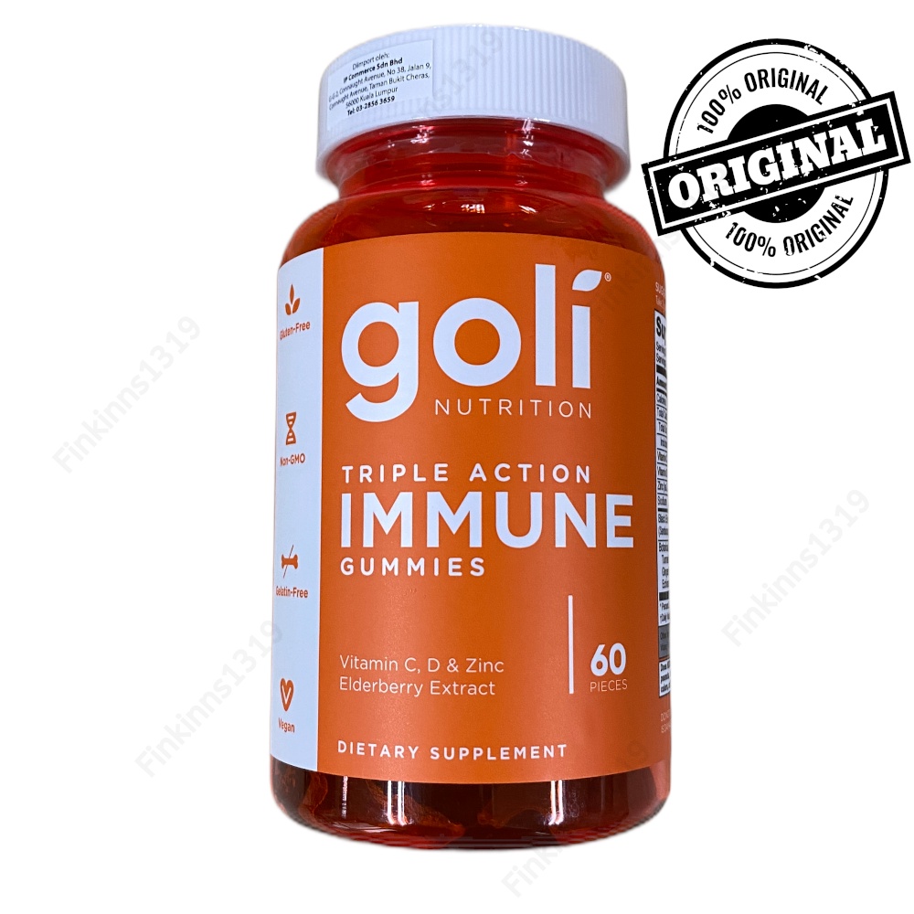 GOLI Gummy Triple Action Immune 60s Antioxidant Trio of Vitamin C