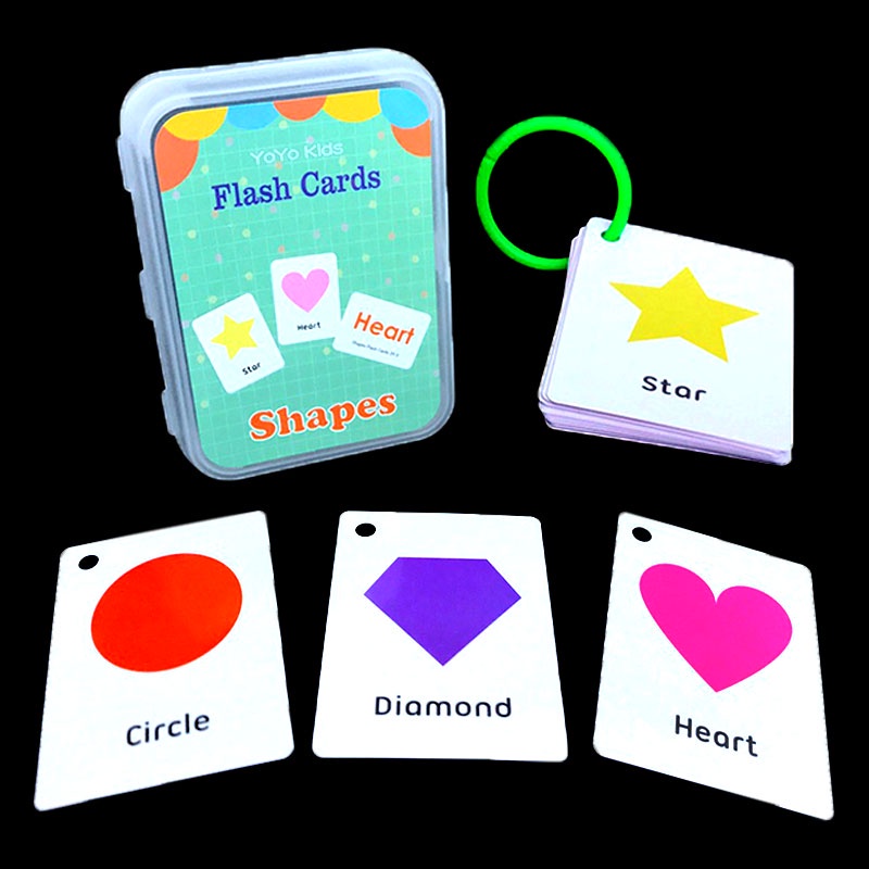 Cartoon Style Children Learning Flashcards Plastic Protection Case Knowledge Cards Education Tools Kad Belajar