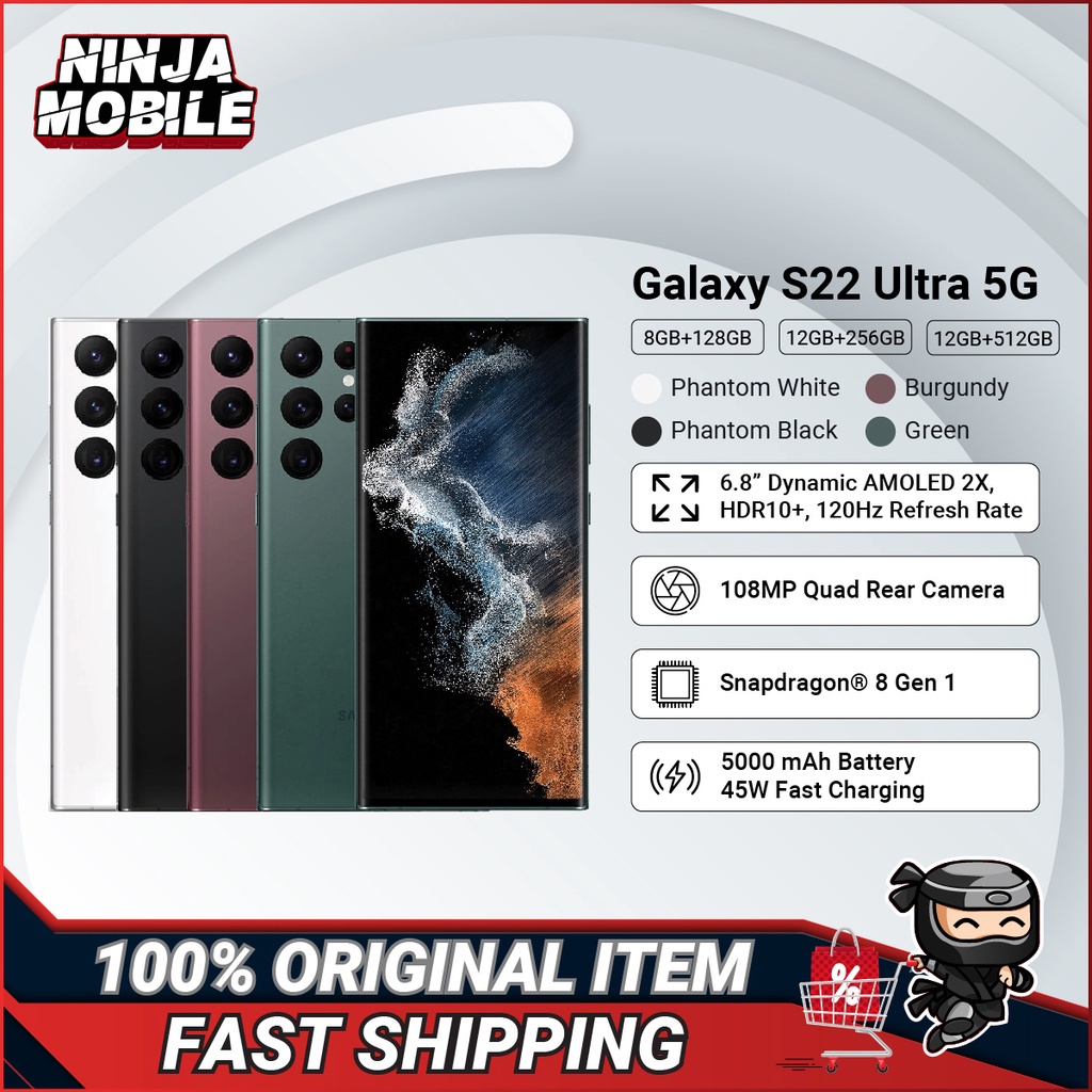 Samsung Galaxy S22 Ultra S22 S22 5g 8gb 128gb 256gb 12gb 256gb 512gb Original Samsung Malaysia Warranty Shopee Malaysia
