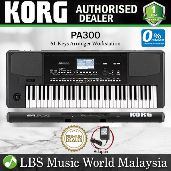 Korg PA300 61 Keys Professional Arranger Keyboard Workstation